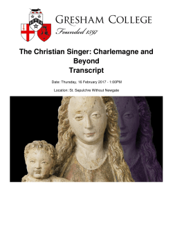 The Christian Singer: Charlemagne and Beyond Transcript