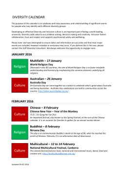 DIVERSITY CALENDAR