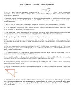 PHY111 &ndash; Chapter 1 &ndash; Problems &ndash; Algebra/Trig. Review 5. Newton`s