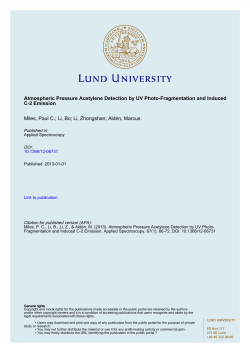 Atmospheric Pressure Acetylene Detection by UV