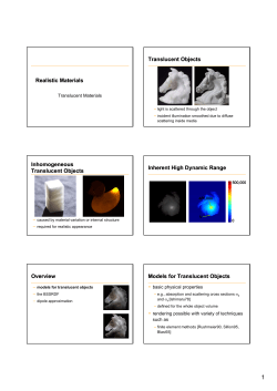 Realistic Materials Translucent Objects Inhomogeneous Translucent