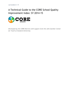 A Technical Guide to the CORE School Quality