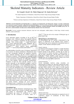Skeletal Maturity Indicators - Review Article