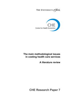 The main methodological issues in costing