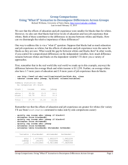 Group Comparisons: Using &ldquo;What If&rdquo; Scenarios to Decompose