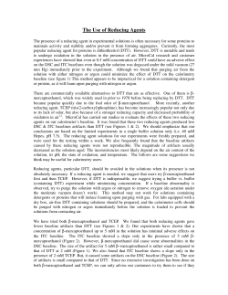 The Use of Reducing Agents