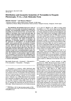 Distribution and Geometric Isomerism of Neoxanthin in Oxygenic