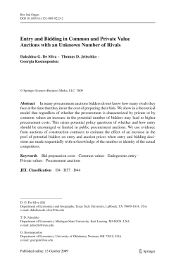 Entry and Bidding in Common and Private Value Auctions with an