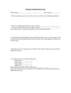 Pediatric Feeding History Form Child`s Name: Date of Birth: 1.