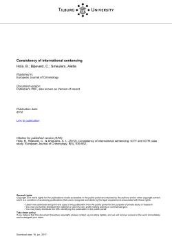 Tilburg University Consistency of international sentencing Hola, B