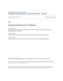 Acquired Immunity to Malaria - DigitalCommons@University of