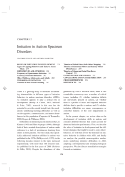 Imitation in Autism Spectrum Disorders