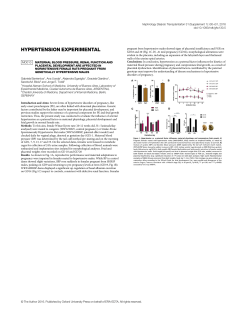 hypertension experimental - Nephrology Dialysis Transplantation