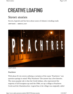 Street stories - Atlanta`s Transportation Plan