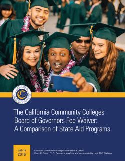 The California Community Colleges Board of Governors Fee Waiver