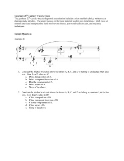 Graduate 20th-Century Theory Exam The graduate 20th