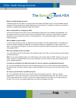 FAQs: Health Savings Accounts
