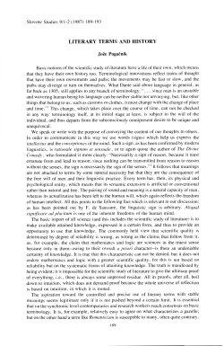 LITERARY TERMS AND HISTORY