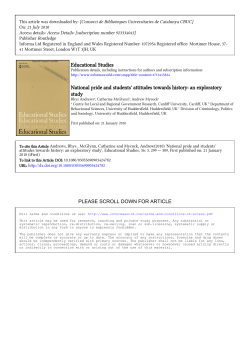 Educational Studies National pride and students` attitudes towards