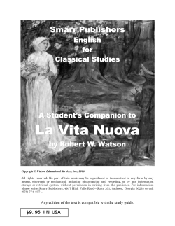 la vita nuova - Smarr Publishers