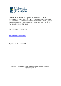 Elevated interferonstimulated gene transcription in peripheral blood
