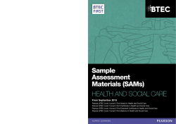 BTEC Firsts in Health and Social Care Examples of