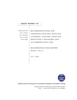 recommendations for assessing english language