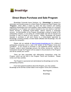 Broadridge Direct Share Purchase and Sale Program