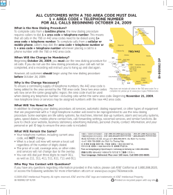 all customers with a 760 area code must dial 1 + area code