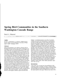 Spring Bird Communities in the Southern Washington Cascade Range