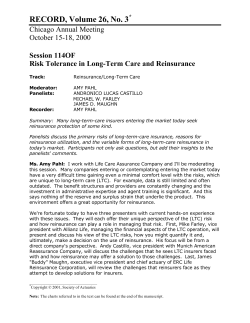 Risk Tolerance in Long-Term Care and Reinsurance