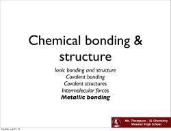 Topic 4.5 Metallic Bonding