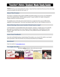 Student-Made Chapter Study Guide