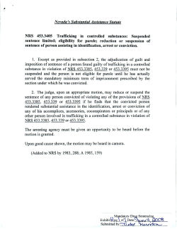 NRS 453.3405 Trafficking in controlled substances: Suspended