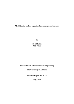 Modelling the pullout capacity of marquee ground anchors by M A