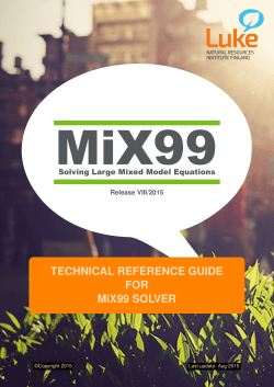 TECHNICAL REFERENCE GUIDE FOR MiX99 SOLVER