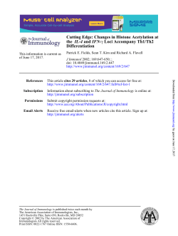 and IL-4 the Cutting Edge: Changes in Histone Acetylation at