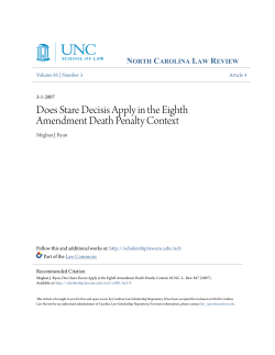 Does Stare Decisis Apply in the Eighth Amendment Death Penalty