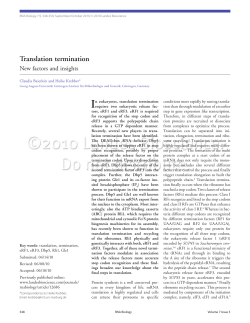 Translation termination - Institut f&uuml;r Mikrobiologie und Genetik