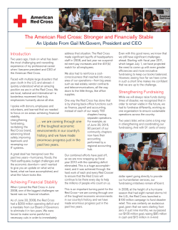 The American Red Cross: Stronger and Financially Stable