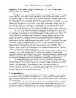 The Effects of Non-Participatory Characteristics