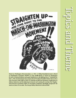 March on Washington Movement flyer, ca. 1941. A. Philip