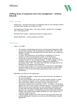 Staffing issues of expansion and crisis management