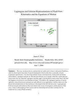 Lagrangian and Eulerian Representations of Fluid Flow: Kinematics