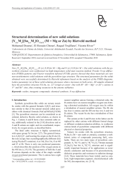 Structural determination of new solid solutions [Y M ][Sn M ]O (M