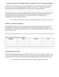 Creating a Thesis for the AP English Literature