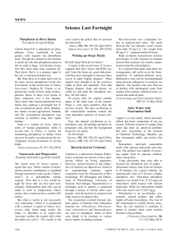 Science Last Fortnight