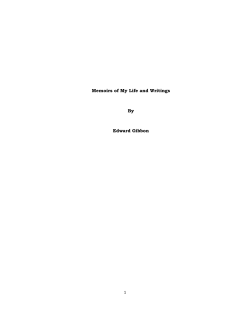 Memoirs of My Life and Writings By Edward Gibbon