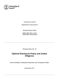 Optimal Disclosure Policy and Undue Diligence
