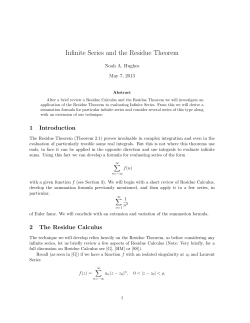 Infinite Series and the Residue Theorem